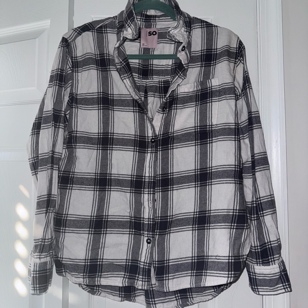 Black and white flannel button up